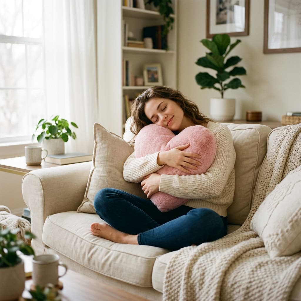 A woman feeling peaceful and supported